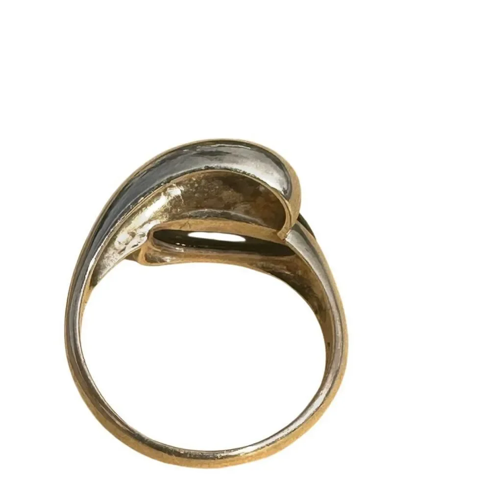 Sterling Silver Sculptural Ring with Black Cabochon